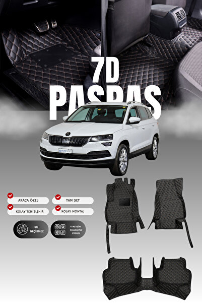 stiloto سجادة أرضية للسيارة من الجلد لسيارة سكودا كاروك (2017 وما بعدها) 7D |...