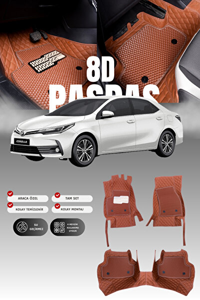 stiloto Toyota Corolla (2016-2018) 8D Deri Havuzlu Oto Paspas | Tam Koruma,Ar...