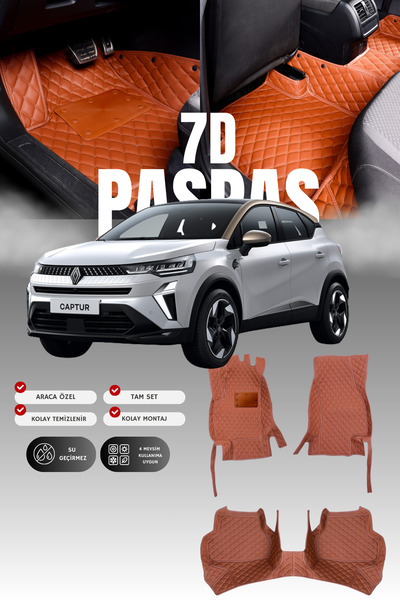 stiloto سجادة أرضية للسيارة من الجلد لرينو كابتشر (2020 وما بعده) طراز 7D |  ...