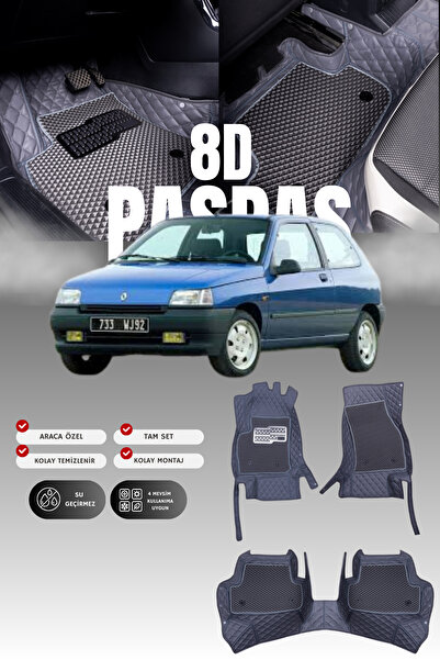 stiloto دواسة سيارة جلدية لرينو كليو 1 هاتشباك (1990-1998) 8D |   حماية كاملة