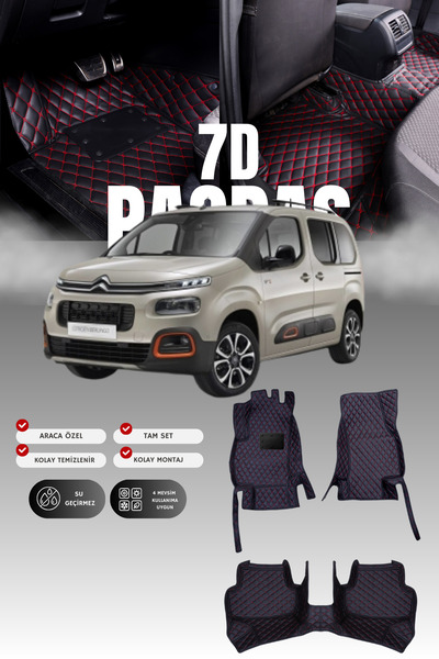 stiloto سجادة أرضية للسيارة من الجلد لسيتروين بيرلينجو (2018 وما بعدها) 7D | ...