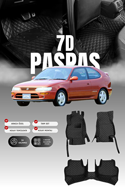 stiloto دواسة سيارة تويوتا كورولا (1992-1998) من الجلد بتصميم حوض السباحة 7D ...