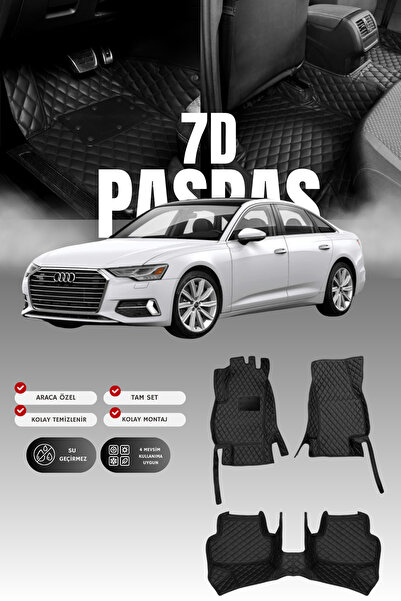 stiloto Audi A6 (2018 ve sonrası) 7D Deri Havuzlu Oto Paspas | Tam Koruma,Ara...