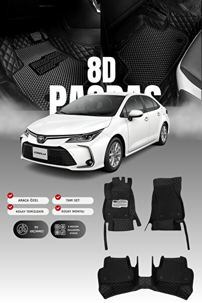 stiloto Toyota Corolla Hibrit (2019 ve sonrası) 8D Deri Havuzlu Oto Paspas | ...