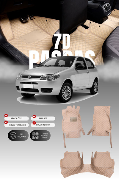 stiloto دواسة سيارة جلدية لسيارة فيات باليو (1997-2012) بتصميم 7D |   حماية ك...