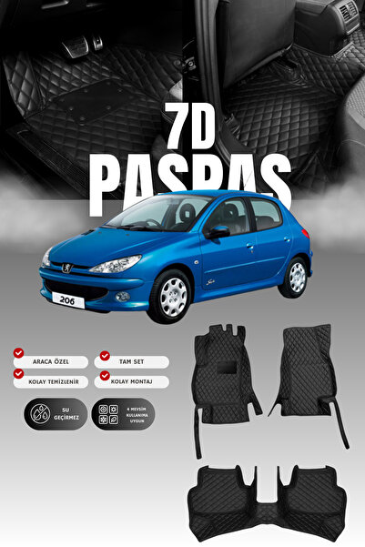 stiloto دواسة سيارة جلدية لبيجو 206 (1998-2010) طراز 7D |   حماية كاملة، قص م...