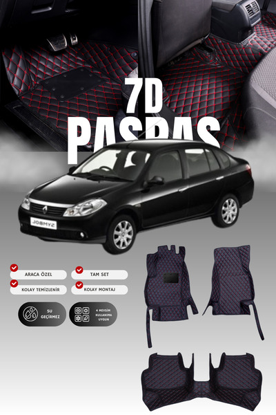 stiloto سجادة أرضية للسيارة من الجلد بتصميم حوض السباحة لسيارة رينو سيمبول (2...