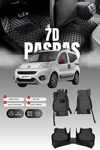 stiloto سجادة أرضية جلدية للسيارة فيات فيورينو (2007-2025) 7D |   حماية كاملة...