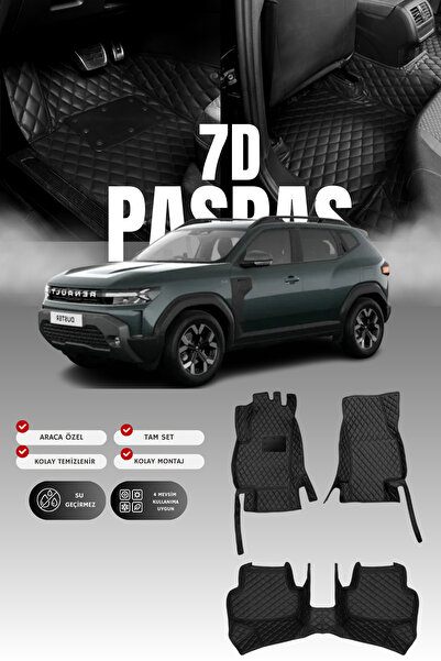 stiloto Renault Duster Eco-G (2024 ve sonrası) 7D Deri Havuzlu Oto Paspas | T...