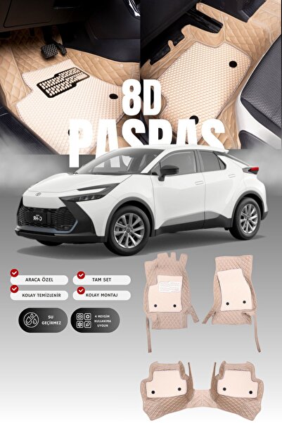 stiloto Toyota CH-R (2023 ve sonrası) 8D Deri Havuzlu Oto Paspas | Tam Koruma...