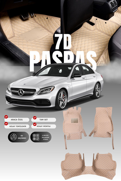 stiloto دواسة سيارة جلدية لمرسيدس C200 / W205 (2014-2021) بتصميم حوض سباحة سب...