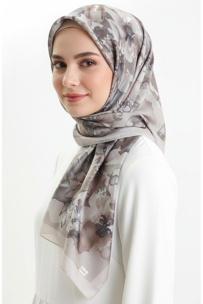 sefamerve Κασκόλ με σχέδιο κεχριμπαρένιο 70325-10 Μπεζ βιζόν