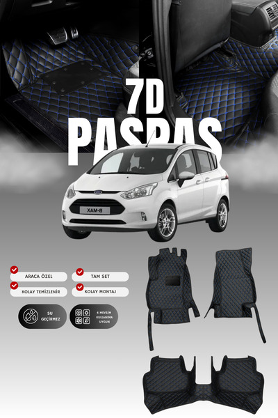 stiloto سجادة أرضية جلدية للسيارة فورد بي-ماكس (2012-2017) بتصميم حوض سباحة |...