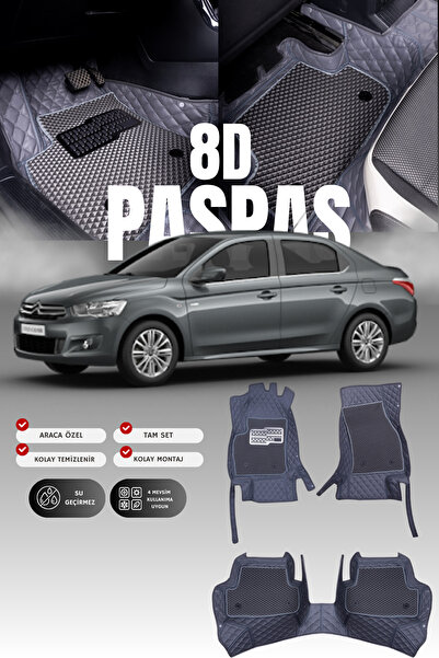 stiloto سجادة أرضية جلدية للسيارة سيتروين سي-إليزيه (2012-2023) 8D |   حماية ...