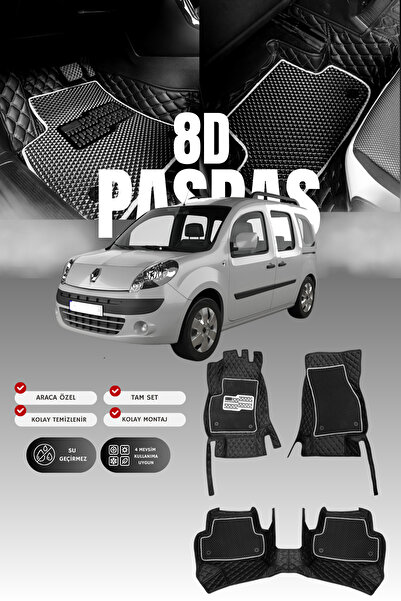 stiloto سجادة أرضية للسيارة من الجلد لرينو كانجو (1998-2008) 8D |   حماية كام...