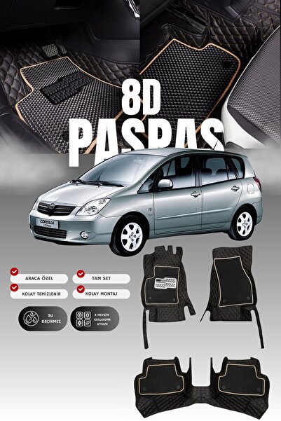 stiloto دواسة سيارة تويوتا كورولا فيرسو (2001-2004) من الجلد بتصميم حوض، 8 قط...