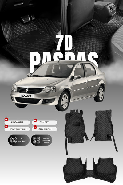 stiloto دواسة سيارة جلدية من 7 قطع لداسيا لوجان (2004-2012) |   حماية كاملة، ...