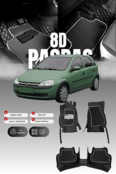 stiloto دواسة سيارة جلدية لسيارة أوبل كورسا سي (2002-2006) 8D |   حماية كاملة...