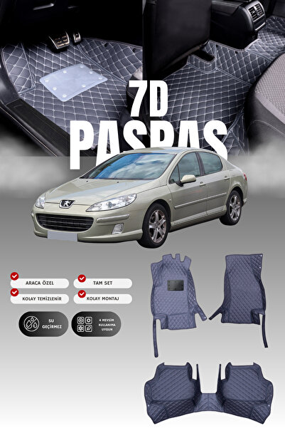 stiloto دواسة سيارة جلدية لبيجو 407 (2004-2010) طراز 7D |   حماية كاملة، قص م...