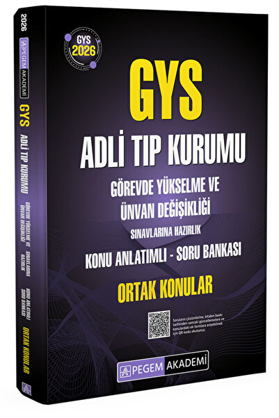 Pegem Akademi Yayıncılık 2026 GYS Adli Tıp Kurumu Görevde Yükselme ve Ünvan D...
