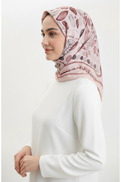 sefamerve Κασκόλ με σχέδιο κεχριμπαρένιο 70326-02 Πούδρα