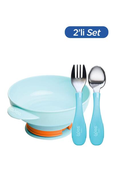 Wee Baby Süper Vakumlu Tabak ve Çelik Kaşık Çatal Seti Erkek