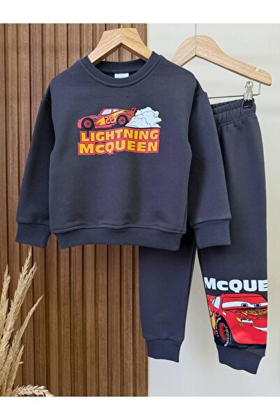 KidsSel Boy's Printed Model 3 Thread Cotton Fabric Bottom and Top Set