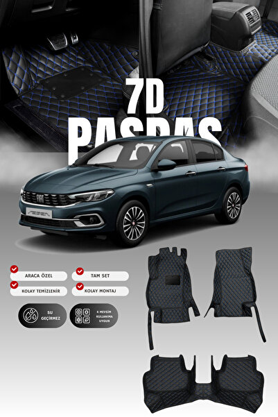 stiloto Fiat Egea (2015 and Later) 7D Leather Pool Auto Mat |   Full Protecti...