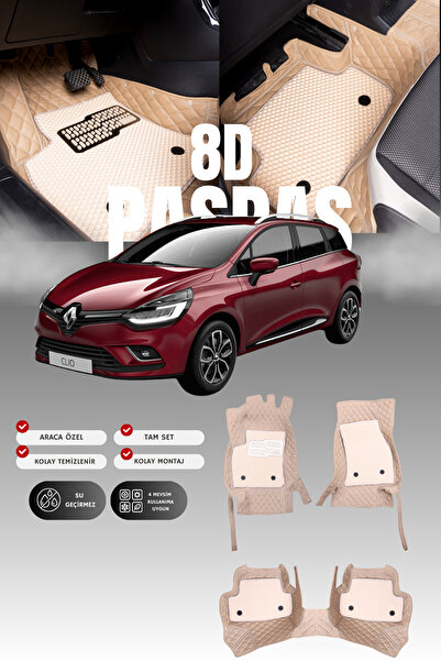 stiloto دواسة سيارة جلدية لرينو كليو 4 ستيشن واجن (2012-2019) 8D |   حماية كا...