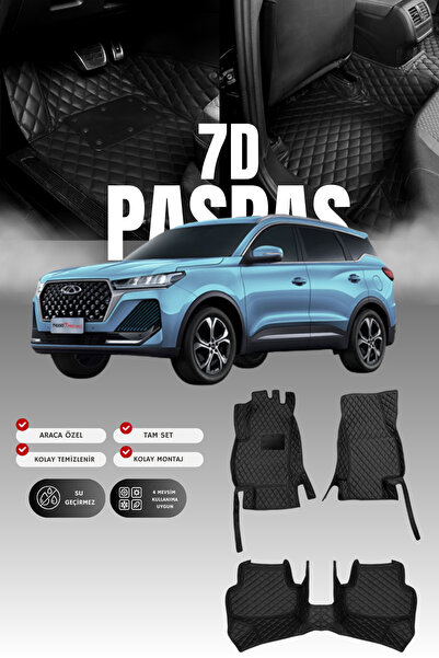 stiloto سجادة أرضية للسيارة من الجلد 7D لسيارة شيري تيجو 7 برو ماكس (2020 وما...