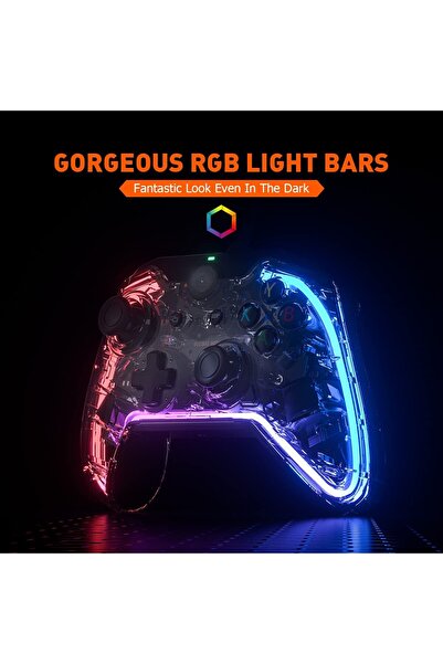 Generic RGB Wired PC Gaming Controller Gamepad Macro Turbo Dual Shock Vibration for Switch Windows