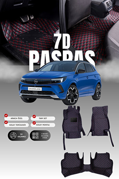 stiloto سجادة أرضية جلدية للسيارة أوبل جراندلاند (2021-2024) بتصميم 7D |   حم...