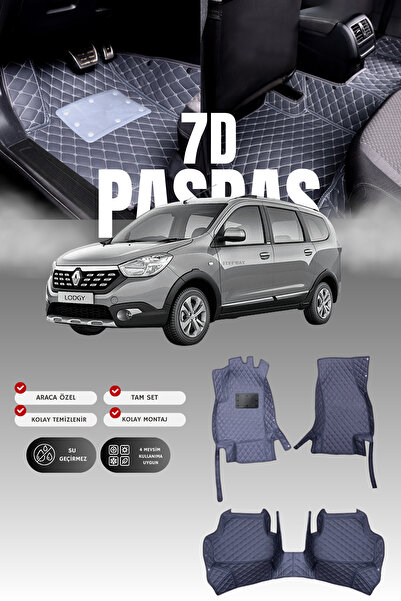 stiloto Dacia Lodgy (2012-2023) 7D Deri Havuzlu Oto Paspas | Tam Koruma,Araca...