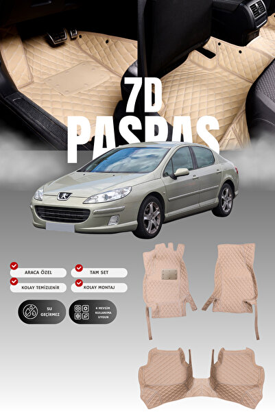 stiloto دواسة سيارة جلدية لبيجو 407 (2004-2010) طراز 7D |   حماية كاملة، قص م...