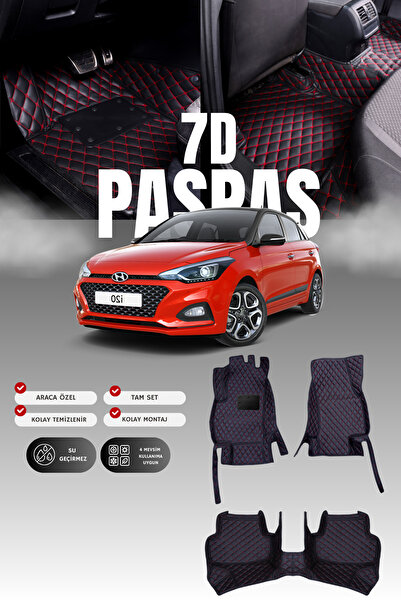stiloto سجادة أرضية جلدية للسيارة هيونداي i20 (2014-2020) 7D |   حماية كاملة،...