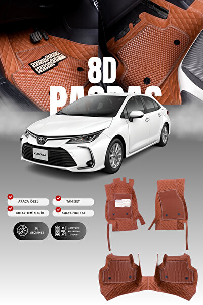 stiloto Toyota Corolla Hibrit (2019 ve sonrası) 8D Deri Havuzlu Oto Paspas | ...