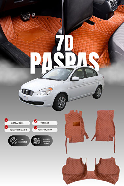 stiloto سجادة أرضية جلدية للسيارة هيونداي أكسنت إيرا (2006-2012) 7D |   حماية...