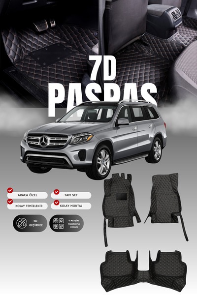 stiloto دواسة سيارة جلدية سباعية الأبعاد لمرسيدس GLS 350 / X166 (2015-2019) |...