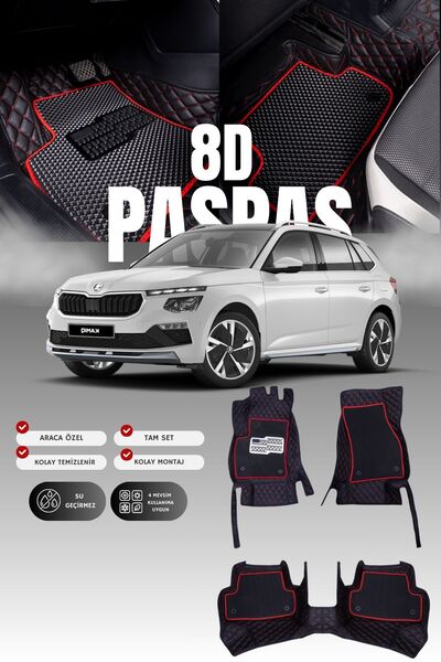 stiloto Skoda Kamıq (2019 ve sonrası) 8D Deri Havuzlu Oto Paspas | Tam Koruma...