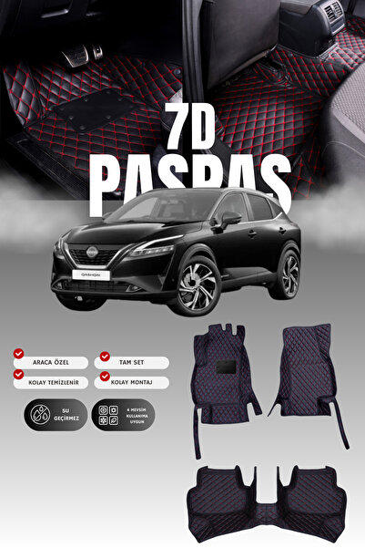 stiloto سجادة أرضية للسيارة من الجلد (7D) لنيسان قاشقاي التي تعمل بالبنزين (2...