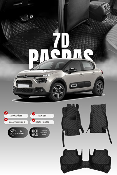 stiloto سجادة أرضية جلدية للسيارة ستروين سي3 إيركروس (2017-2023) بتصميم حوض س...