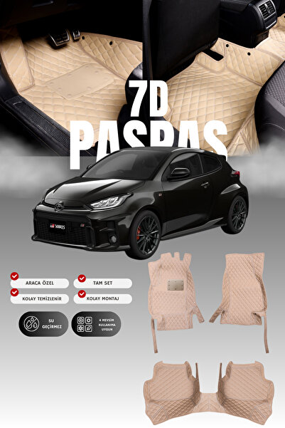 stiloto سجادة أرضية للسيارة من الجلد لتويوتا ياريس (2020 وما بعدها) 7D |   حم...