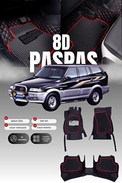 stiloto سجادة أرضية للسيارة من الجلد لسيارة سانغ يونغ موسو (1993-2005) 8D |  ...