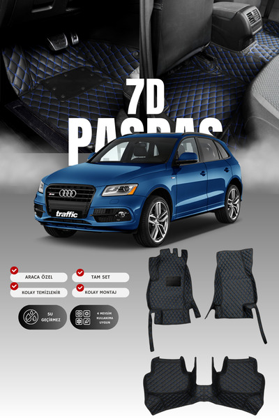stiloto Audi Q5 (2008-2017) 7D Deri Havuzlu Oto Paspas | Tam Koruma,Araca Öze...