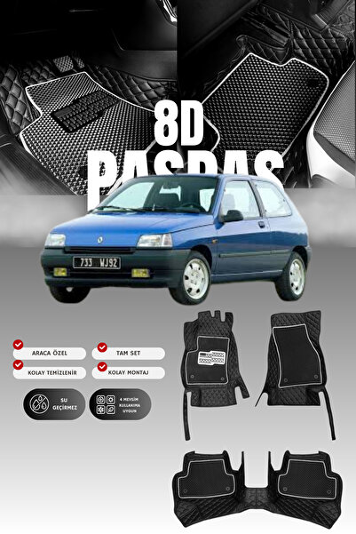 stiloto دواسة سيارة جلدية لرينو كليو 1 هاتشباك (1990-1998) 8D |   حماية كاملة