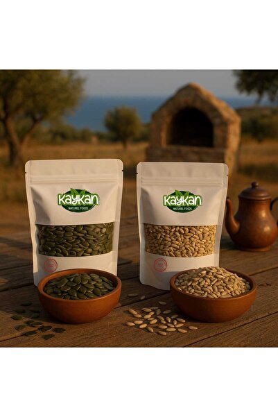 Kaykan Natural Foods Ay Çekirdeği (Çiğ tuuzsuz 400g) + Kabak Çekirdeği (Çiğ T...
