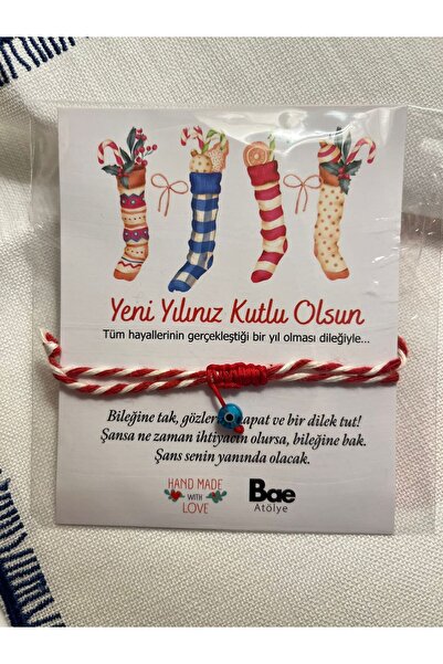 BAE ATOLYE Yeniyıl Hediyesi Marteniçka Mavi Nazar Ip Yılbaşı Şans Bilekliği