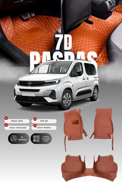 stiloto سجادة أرضية للسيارة من الجلد لسيارة أوبل كومبو إي (2018 وما بعدها) 7D...