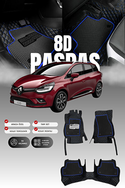 stiloto دواسة سيارة جلدية لرينو كليو 4 ستيشن واجن (2012-2019) 8D |   حماية كا...