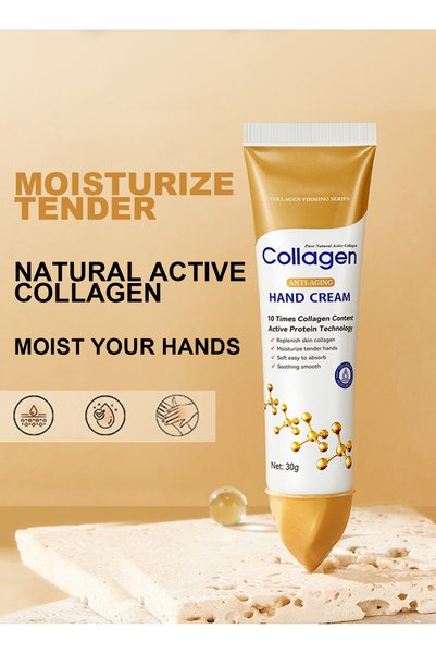 L&Wen Collagen Anti-Aging Hand Cream, Moisturizing Hand Lotion Nourish Dry Skin & Reduce Wrinkle, 30g*5Pcs